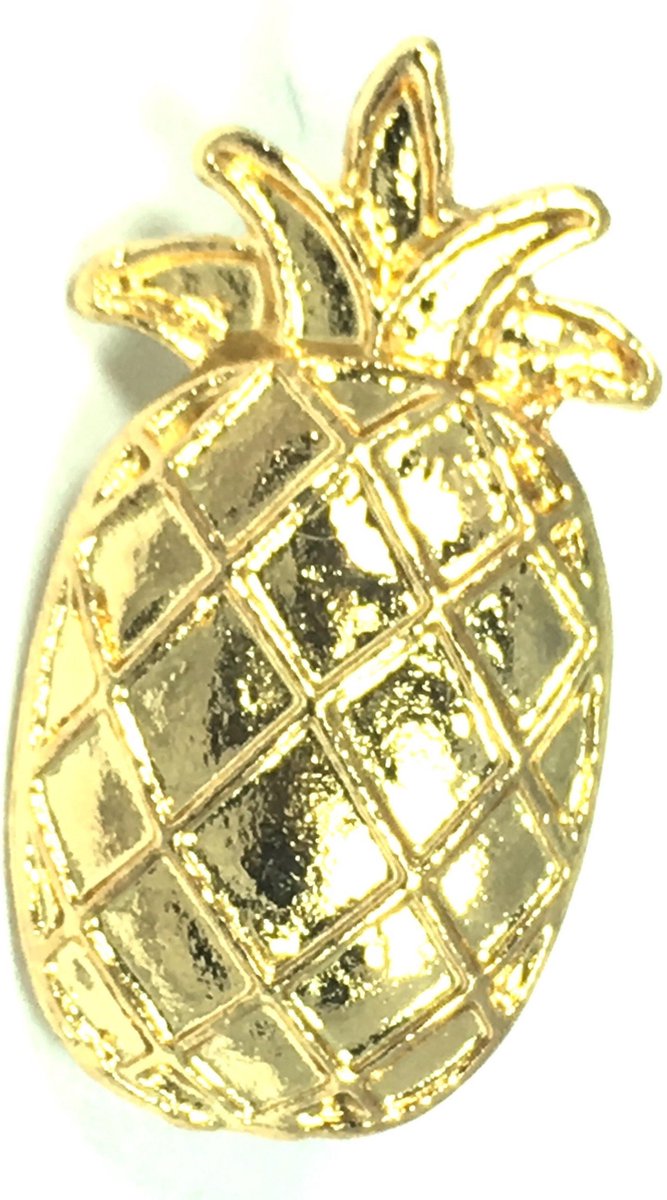 Ananas Emaille Pin Goud 2.7 cm / 1.5 cm / Goud