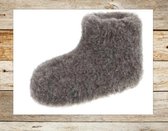 DyLeatherDesign- Kindersloffen- 100% Biologische Schapenwol- Donker grijze- Maat 33