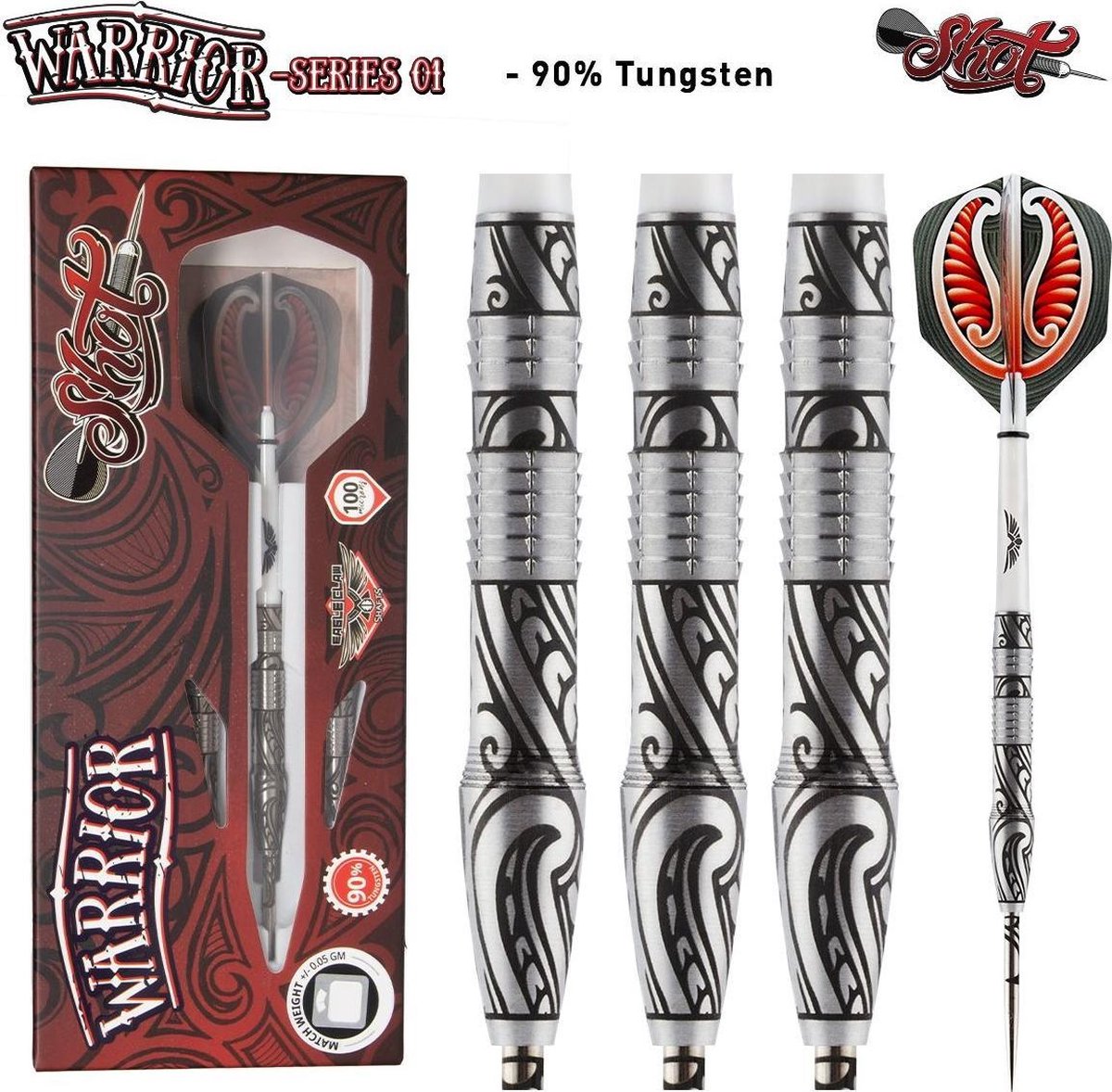 SHOT! Warrior 90% dartpijlen - 25 gram