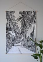 Wandkleed - Wanddoek Palmtree Avenue | Large | 100% Katoen | BALI. LIFESTYLE