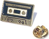 Cassette Tape Bandje Emaille Pin Vintage Zwart 2.5 cm / 1.6 cm / Zwart Goud