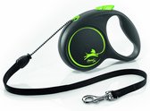 Flexi rollijn black design cord groen - M 5 MTR TOT 20 KG