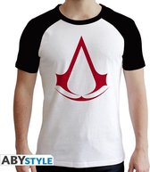 Assassin's Creed - Tshirt Crest Man Ss White & Black - Premium