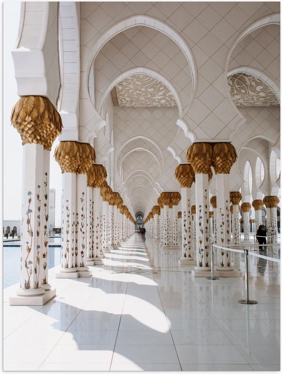 Poster – Witte Pilaren in Sjeik Zayed-moskee  - 30x40cm Foto op Posterpapier