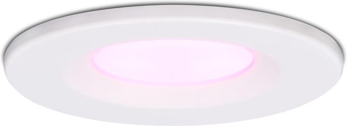 Hoftronic Smart - Smart Wifi LED inbouwspots dimbaar - RGBWW 16,5 miljoen kleuren - Wit Venezia 6 Watt IP65 - Bedienbaar via Hoftronic Smart App - Bedienbaar via stem - slimme plafondspots voor woonkamer, badkamer en meer