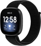 YONO Bandje geschikt voor Fitbit Versa 3 / Sense – Nylon – Zwart