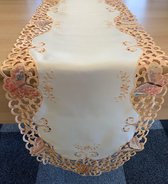 Tafelloper - Oranje kleur met vlinders - Loper 170 cm