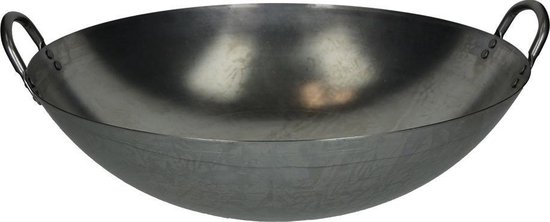 Poêle wok 2 anses - Ø 43 cm - Acier - Fond plat - Traditionnel | bol.com