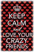 Wandbord - Keep Calm And Love Your Crazy Friends