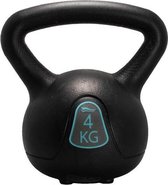 CRIVIT® Kettlebell 4 kg Kettlebell - voor binnen en buiten - Inclusief trainingsinstructies -afvallen - krachttraining - Platte bodem - slijtvaste kunststof - fitness - thuis - Zwart - gewichten