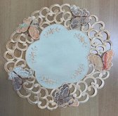 Tafelkleed - Oranje met vlinders - Rond 20 cm
