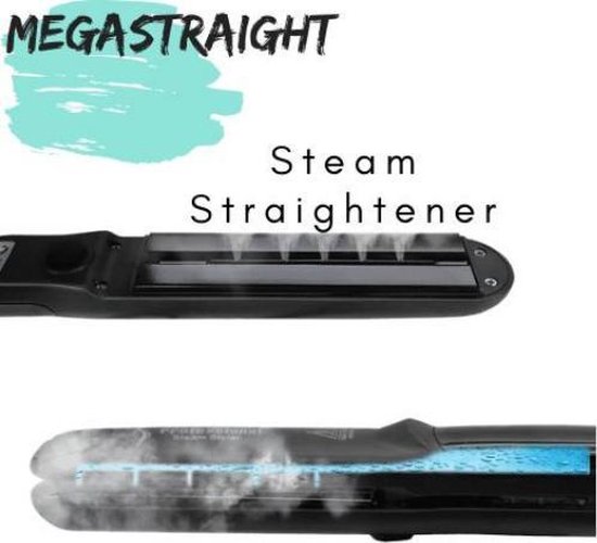 Megastraighter - Steampod - Stoomstijltang - keramische platen - 6 Temperatuur standen - Met Extra Navulfles - Shampoo + Masker - Schwarzkopf - Haarklemmen - Zwart - healthy & Silky