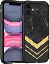 iMoshion Design voor de iPhone 11 hoesje - Marmer - Goud / Zwart