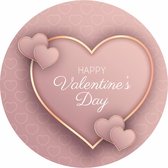 Wensetiket - Sluitzegel - Happy valentine's day etiketten paars/goud - Valentijn Stickers - 40 mm - 40 st