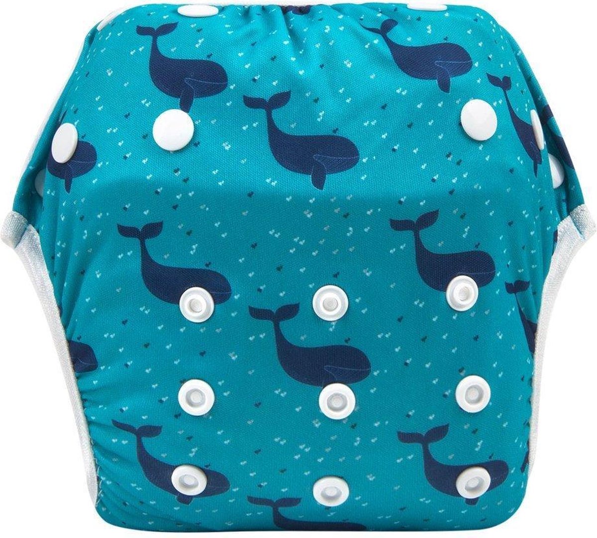 Goedkoopste Zwemluier | Whale Blauw & Groen | Wasbaar baby 4.5 tot 15 kg
