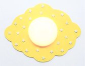 Funnylight kids lamp LED wolk geel - mooie plafonniere met witte glow in the dark sterren voor de baby en kinder kamer