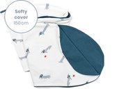 Doomoo Softy Cover - Hoes voor Klein Voedingskussen Softy - Biologisch Katoen -  150 cm - Dog Blue