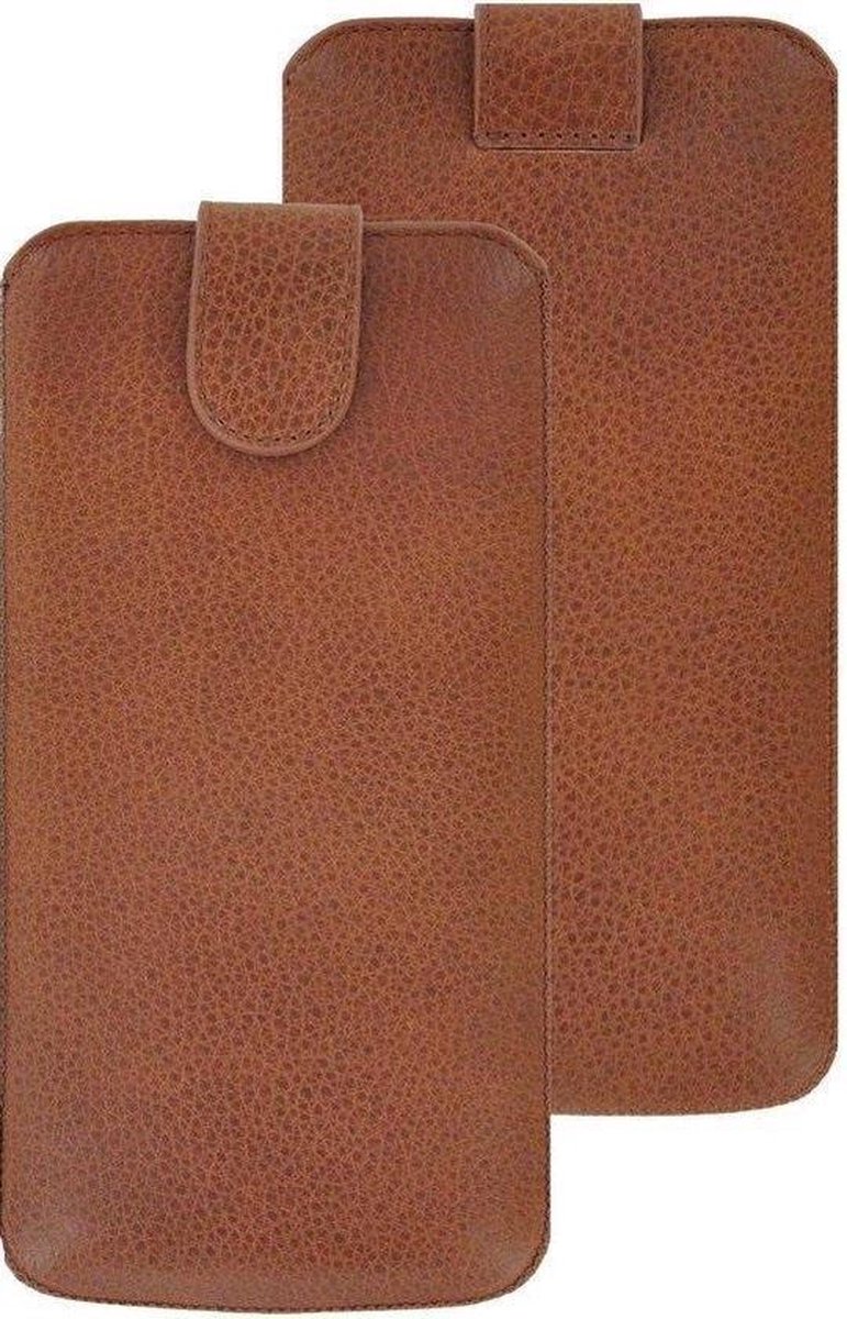 Nokia 3.4 Hoesje - Echt Leer - insteek hoesje cover Camel Bruin