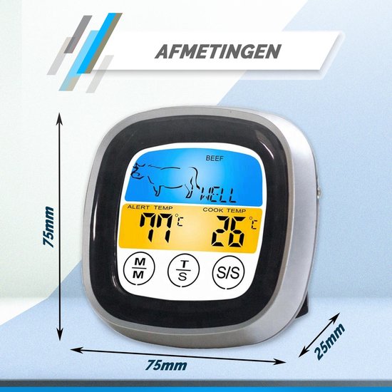 Mancor Digitale Vleesthermometer - Keukenthermometer - BBQ Thermometer - Oventhermometer - Mancor