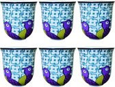 Images D'Orient Coffee Cup BIRDS OF PARADISE, porcelain, 90ml - set van 6