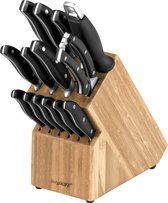 Berghoff - 15-delig messenblok - Inclusief houten standaard - Roestvrij stalen messen