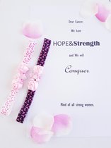 Poshy Petals Pink Ribbon Haarband Set van 2 voor Meisjes/Baby's, Roze/Zwart