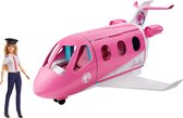 Barbie Estate Droomvliegtuig & Piloot Speelset - Barbie Pop met Roze Vliegtuig En Accessoires