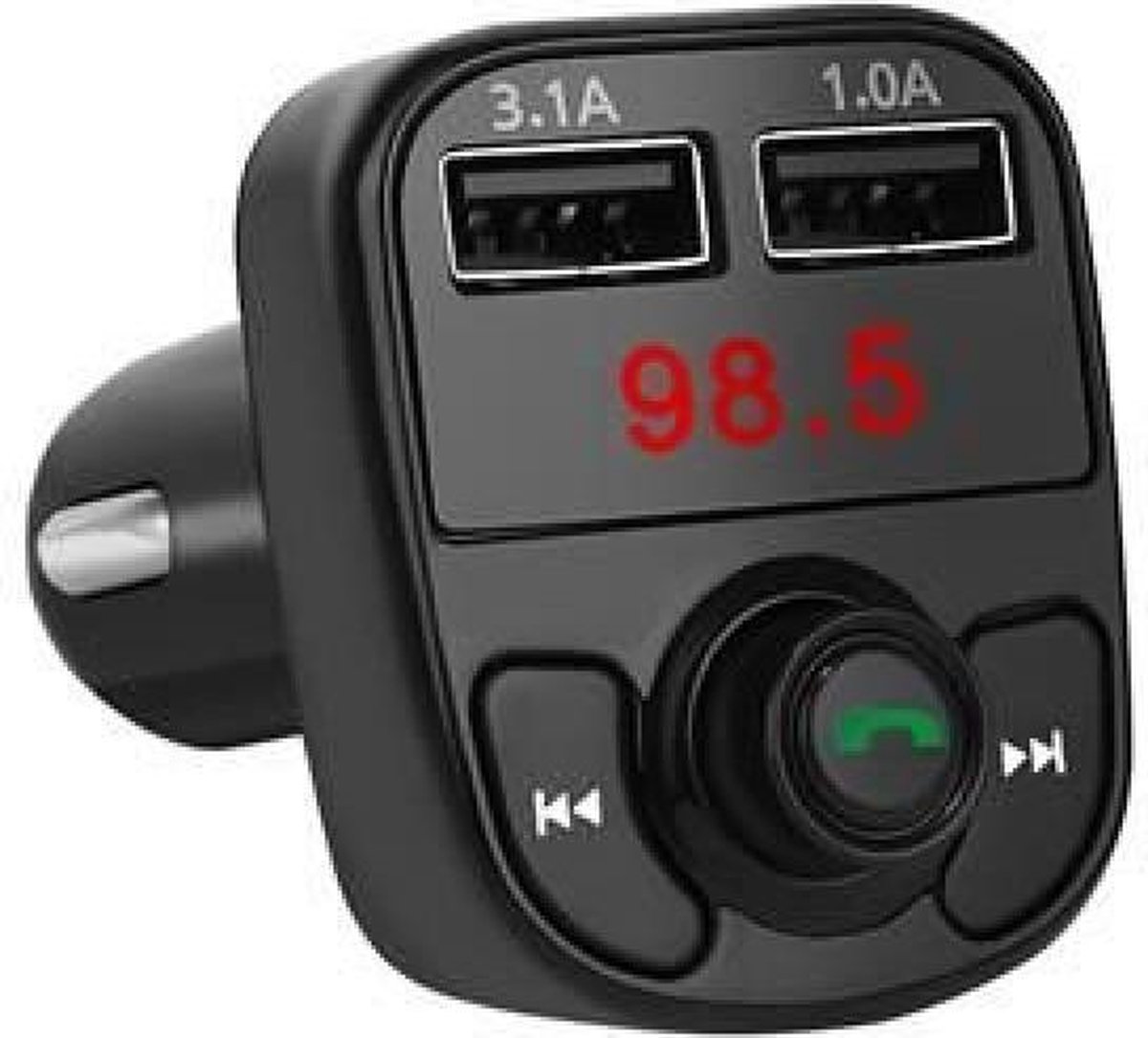 SL COM Bluetooth FM Transmitter - Auto lader - Carkit - Handsfree - MP3 - USB - SD Kaart - Snel Lader - Bluetotth Audio Receiver