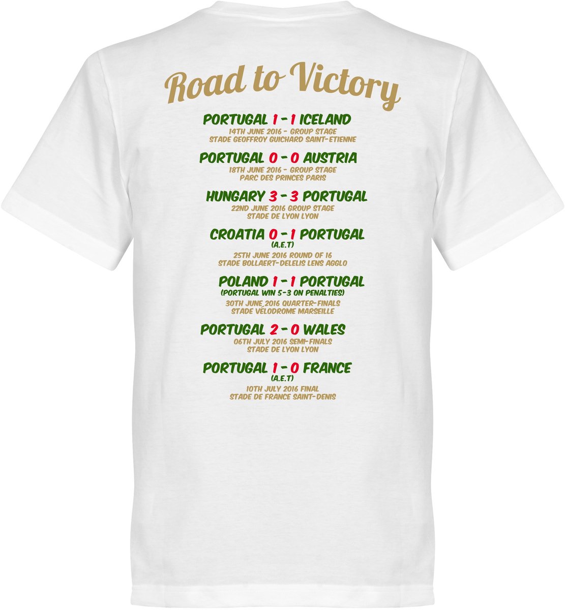 Portugal EURO 2016 Road To Victory T-Shirt - XXL