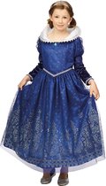 Blauwe  prinsessenjurk - Luxe - sneeuw prinses - maat 128