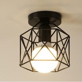 Vintage retro plafondlamp ijzer - zwart - Ø14cm