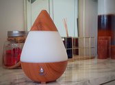Water Drop Aroma Diffuser - licht hout 235 ml - met Led kleuren - luchtvernevelaar - humidifier - aroma therapie - geurverspreider - luchtbevochtiger