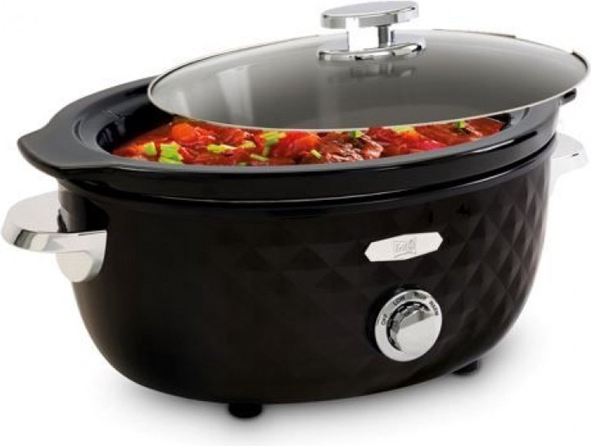 FRITEL Slow Cooker SC 2290 - Elektrische Stoofpot / Crock Pot - 5,5L - 210W - 4 tot 8 Pers. - Keramische pot - 4 Warmtestanden