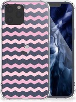 Telefoonhoesje  iPhone 12 Pro Max Foto hoesje met transparante rand Waves Roze