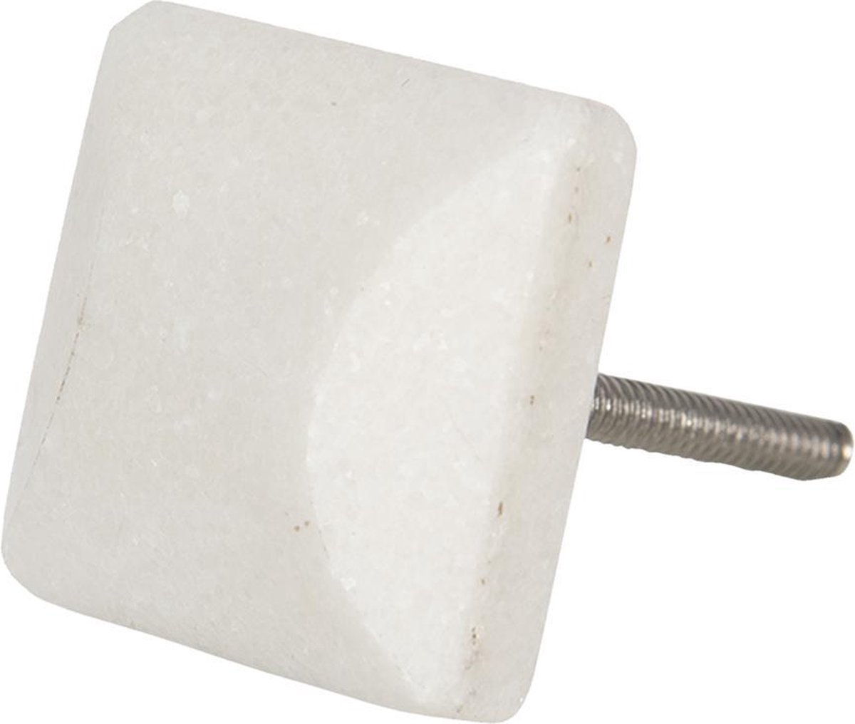 Clayre & Eef Deurknop 3x3 cm Beige Steen Vierkant Meubelknop Kastknop
