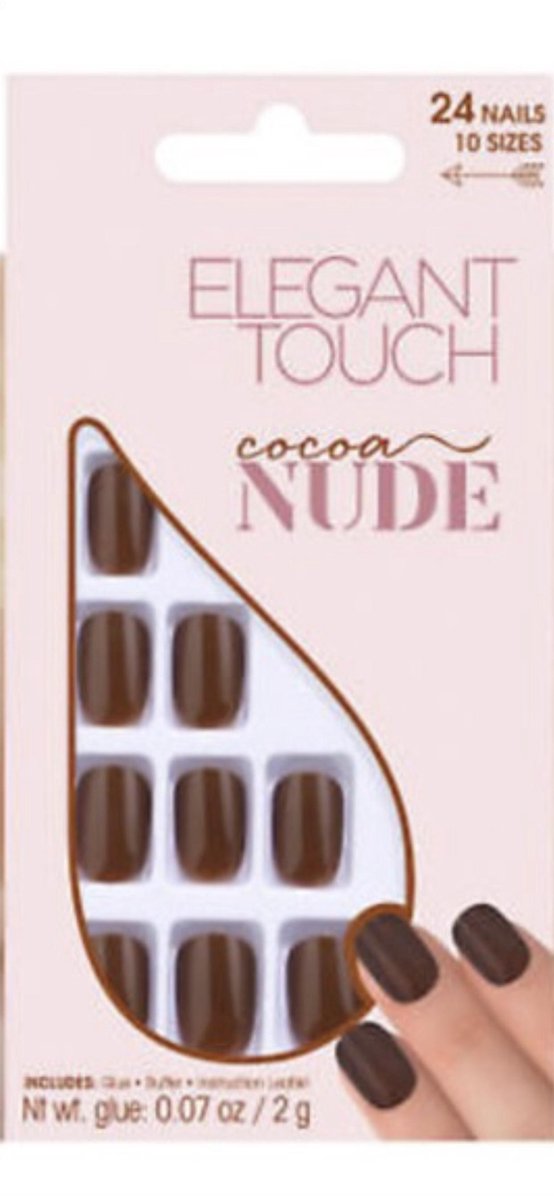 Elegant Touch Kunstnagels Cocoa Nude 24 stuks+Lijm
