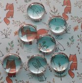 CLEAR GLASS | platte glas transparante cabochon 8mm | 25 stuks