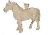 Kandelaar paard creme 21,5x6,5x18cm