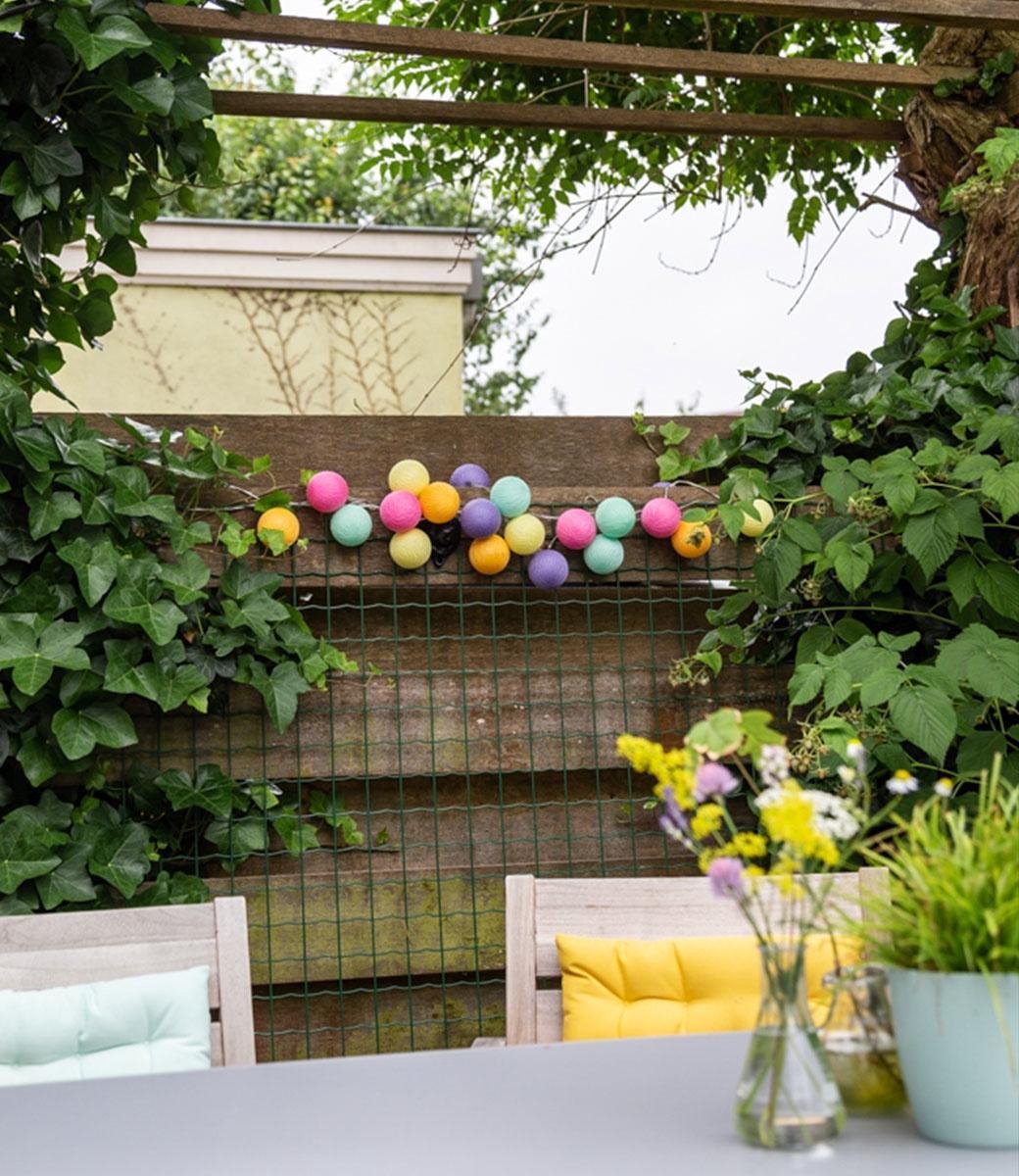 Cotton Ball Lights buiten feestverlichting geel 20 ballen Arco Iris