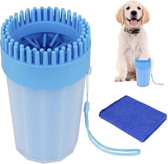 De originele pootreiniger voor honden met microvezel handschoen, geen vuile poten meer