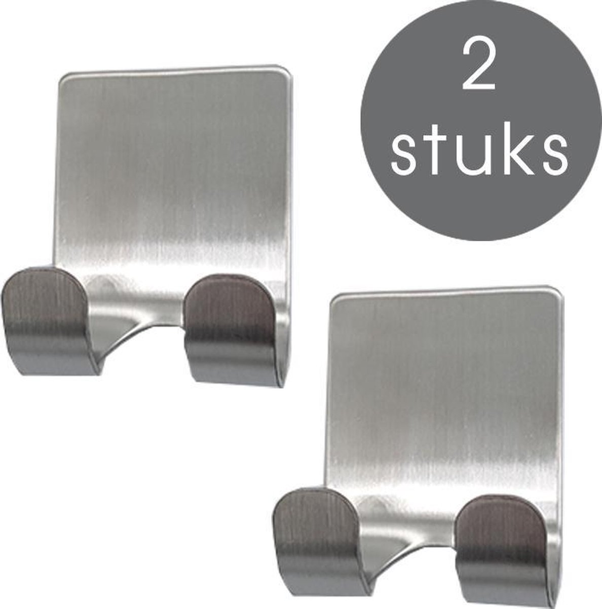 Waal Handdoekhouder 2 stuks - Handdoekhaak - badkamer - keuken - zelfklevend - RVS