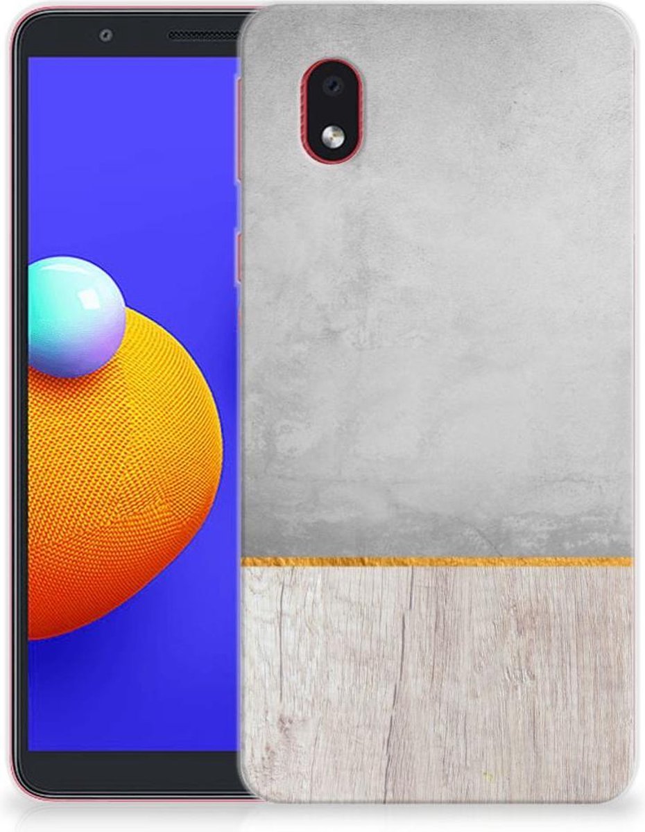 Samsung Galaxy A01 Core Bumper Hoesje Wood Concrete