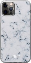 6F hoesje - geschikt voor iPhone 12 Pro - Transparant TPU Case - Classic Marble #ffffff