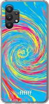 6F hoesje - geschikt voor Samsung Galaxy A32 5G -  Transparant TPU Case - Swirl Tie Dye #ffffff