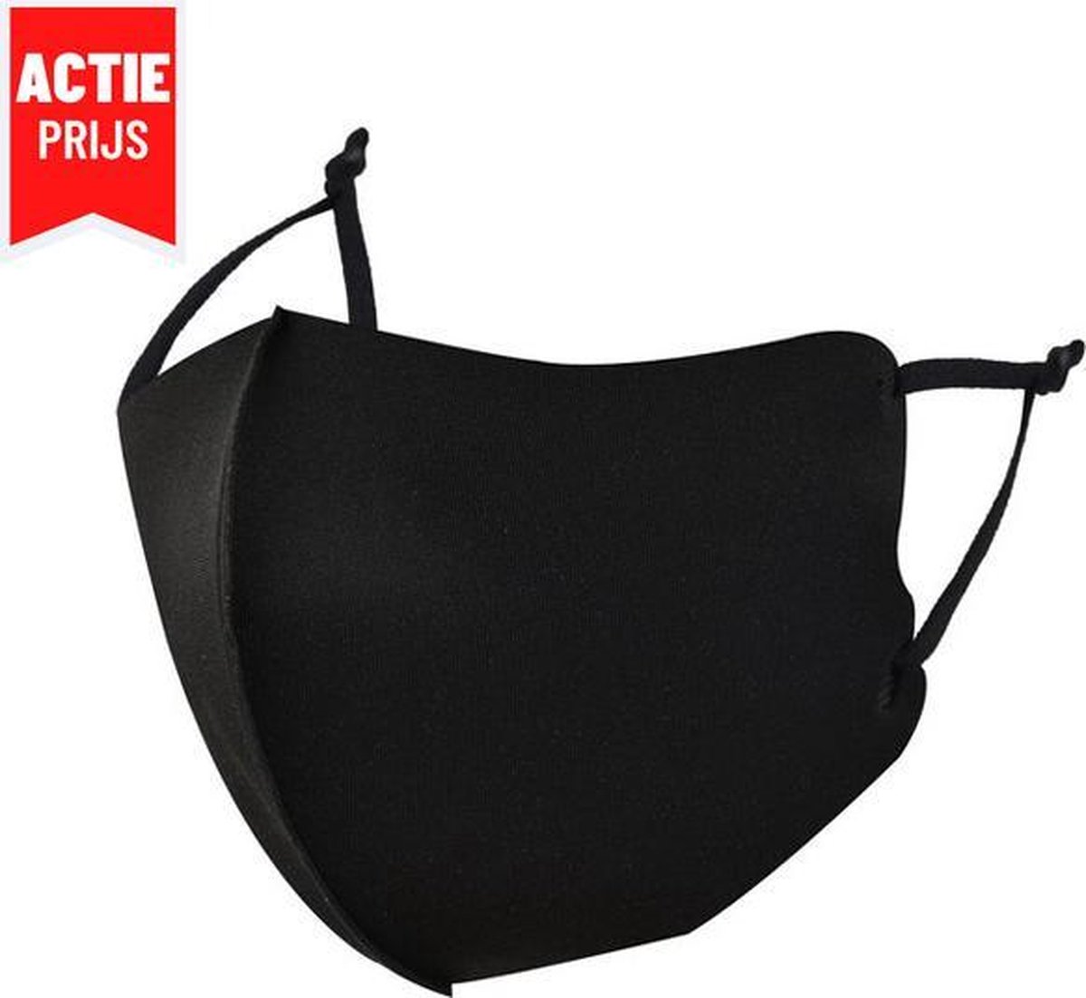 Mondkapje zwart - 2 stuks - Wasbaar - Hoogwaardige kwaliteit - Herbruikbaar - Verstelbaar mondmasker - Facemask - Fit Direct
