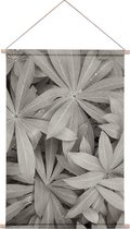 Ideasonthefloor.com- Textiel Poster - Zwartwit - Botanisch - Bladeren - Poster natuur - 90x134 cm (bxl)