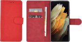 Samsung Galaxy S21 Ultra Hoesje - Book Case Wallet Rood Cover