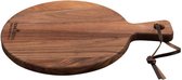 Bowls and Dishes Pure Walnut Wood Duurzame Borrelplank - Tapasplank - Kaasplank - Hapjesplank - Serveerplank rond Ø 20 x 1,5 cm - Walnoot hout | BBQ | Cadeautip!