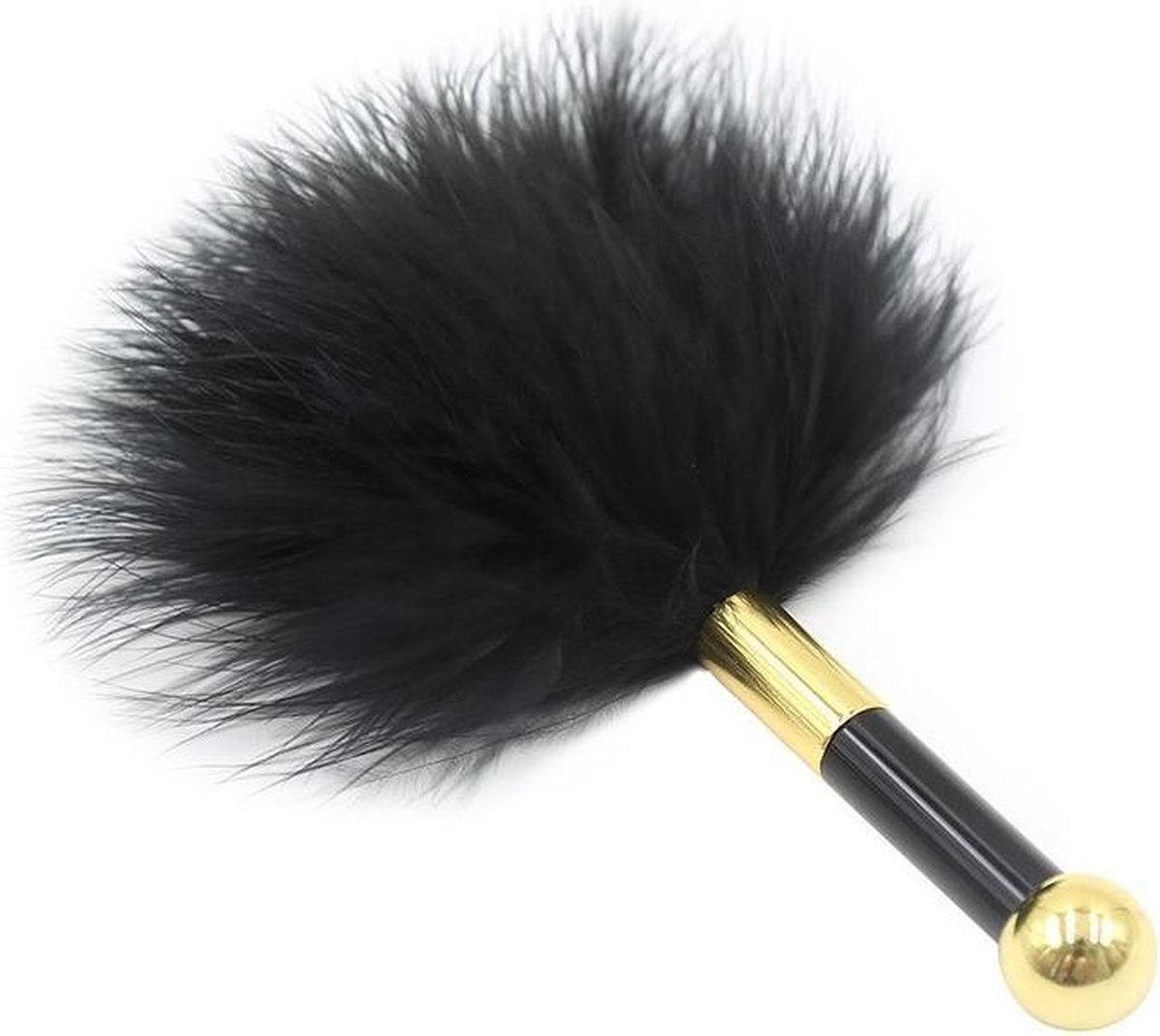 Goedkoopste ♛Queen-Toys® Kietelaar - Erotiek - Pluim met stokje voor kietelen - Bondagepluim - Gouden stok kietelaar - Inclusief funny condoom