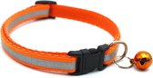 Reflecterende kattenhalsband Met belletje - Neon Oranje - Verstelbaar